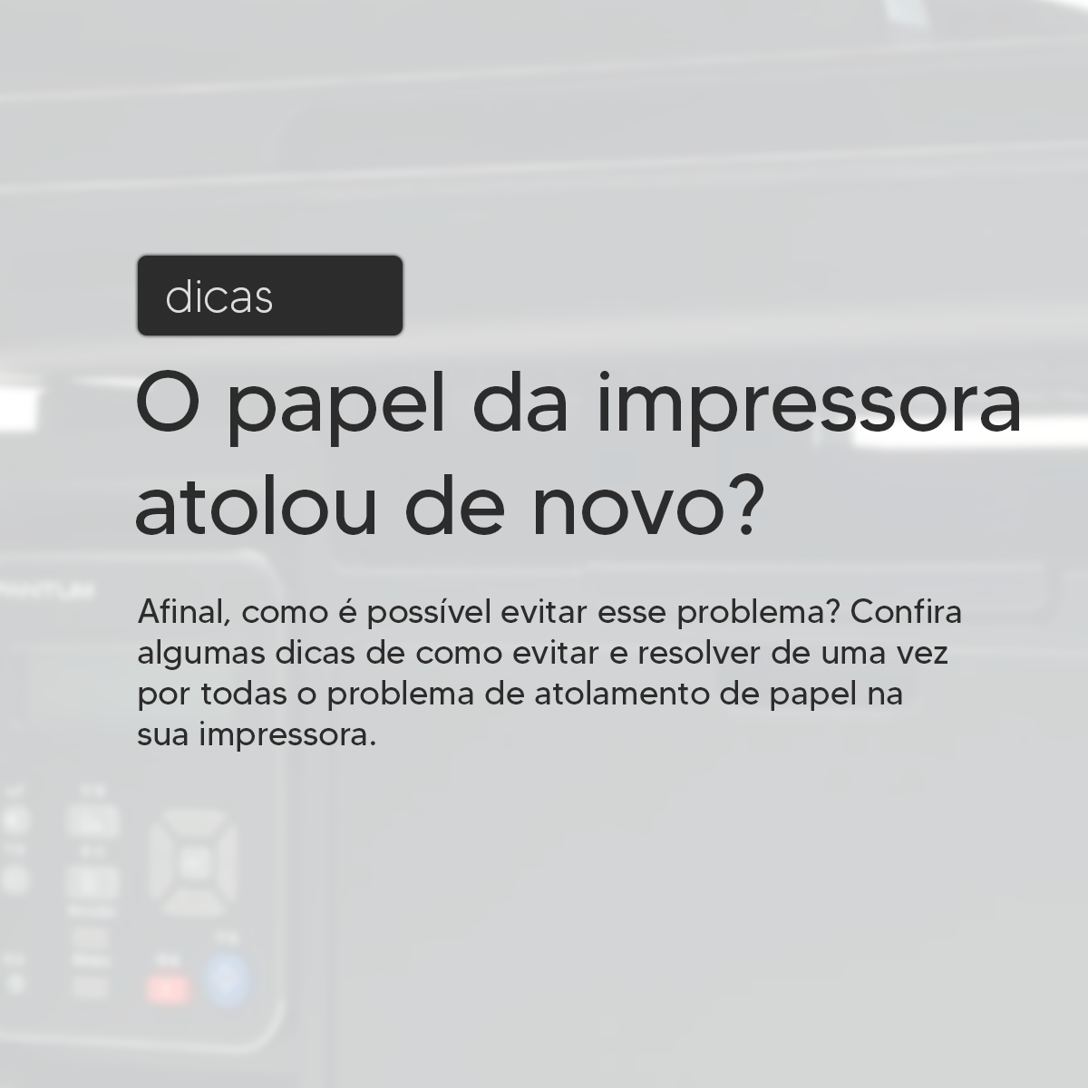 O Papel Atolou E Agora Tecnoprint